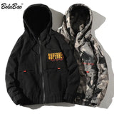 Brand Men Camouflage Hooded Jacket Casual All Match Mens Jackets Fashion Solid Color Hooded Jacket Male