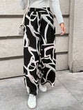 Women's Clothing 2025 Summer New Printing Leisure High-Waisted Broad-Legged