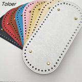 / Round Long Bottom For Knitted Bag Pu Leather Bag Accessories Handmade Bottom Solid Color Diy Crochet Bag