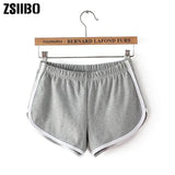 Women Blend 2021 Summer Short Pants Contrast Binding Side Split Elastic Waist Patchwork Casual Beach Party