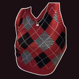 Casual Sleeveless Knitted Vintage Vest Y2K Argyle Crop Top Sweater Vest Women Red Preppy Style Plaid Knitwear