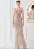 Shining Sequins V Neck Strapless Slim Formal Cocktail Party
