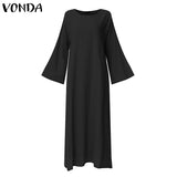 Elegant Women Solid Maxi Long Dress 2021 Cotton Vintage Bohemian White Dress Sexy Split Hem Vestido Robe