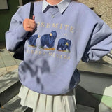 Vintage Printed plus warm white Thick Quality Hoodies Crewneck Sweatshirt Women Oversized 2021Top Loose Casual