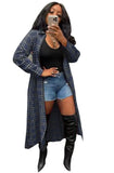 Casual Plaid Print Long Blouse with Long