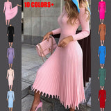 Autumn And Winter Hot New Fashion Women's Clothing Long Sweater Knitted Pure Color Bajamas