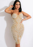 Party Sexy Crystal Strap Long Bodycon