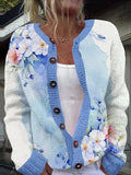 New 3D Printed Women's Cardigan Knitted Jacket Spring Autumn Shirt