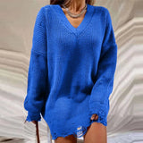 Y2K Women's Oversized Sweater Knitted Green O Neck Long Sleeve Pullover Tops Casual Party Sexy Club Sweaters Dresses
