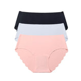 3 pcs/lot ! Seamless Panties Women Solid Sexy Underwear Mid Waist Briefs M to