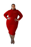Plus Size Knit Dresses for Women 2021 Elegant Solid Hollow Out Super Stretchy Maxi Dress High Quality Wholesale