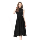 Retro Romantic Atmosphere Feel Sleeveless Dress Women's Lace Mesh Design Super Fairy Temperament Long
