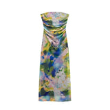 Autumn And Winter Women's Wear New Printed Silk Mesh Breast Dress 840587-Outfit