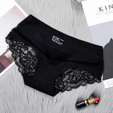 Luxury Sexy Lace Panties Soft Women Seamless Underwear Silk Splice Breathable Intimate Brief and XXL Plus Size
