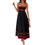 Summer Women's New Printed Vacation Long Suspension Dress Temperament Sexy Dress