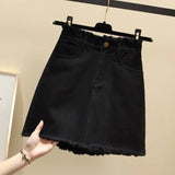 Size Women's High Waist Denim Skirt 2020 New Spring Summer Skirt Large Size Wild Bag Hip Casual A-Line Short Skirt