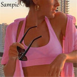 Fashion Sexy Women Halter Sleeveless Off Shoulder Skinny Crop Top Summer 2021 Mini Vest Basic Tees Casual Beach Tank