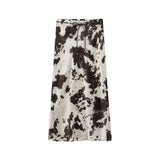 Shirt Women's Skirt Set Explosive Texture Silk With Belt Animal