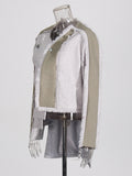 Fashion Street Trend Style Thairy Jacket 2025 Summer New Splicing Irregular Temperament Design Style