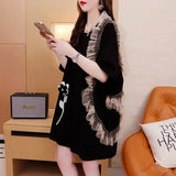 Gauze Lace Patchwork Midi T-shirt Female Clothing Stylish Floral Three-dimensional Decoration Summer Loose O-Neck Pullovers-Outfit