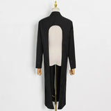 Back Cut Out Coats Women Clothing Loose Lapel Long Sleeve Button-Down Autumn Coat Female 2021 Fashion Style