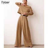 Classic Wide Pants Floor-Length Pleated Loose Women Trousers Spring Wide Leg Pants Vintage Female Palazzo Pants