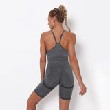 Fitness Set 2pcs Women Vital Workout Suit Sport Wear Gym Clothing Sexy Booty Shorts Bra High Waist Leggings Sports