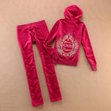 2021 Women's Brand Velvet Fabric Tracksuits Velour Suit Women Tracksuit Hoodies And Pants Fat Sister