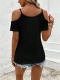 And Summer 2025 New Lace Splicing Design Knitted Sling Strap Strap T-Shirt