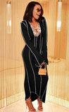 Knit Sexy Lace-Up Long Party
