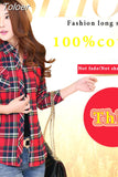 Casual Button Down Lapel Neck Plaids Checks Flannel Shirts Women Long Sleeve Tops Blouse Free