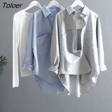 Spring Turn-down Collar Solid Women Shirt Oversized Long Sleeve Women Blouses Casual Pockets Female Shirts Tops Blusas