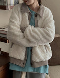 Beige Fleece Button Fly Long Sleeves School