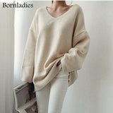 2021 Autumn Winter Korean Style V-Neck Womens Knitted Sweaters Regular Winter Clothes for Women Warm