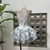 Temperament Chic Fish Bone Waist-Meared Twiggy Girl Dress With The Same Color Pumpkin Anti-Walking