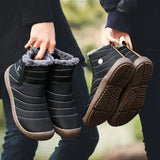 o'clock Winter Plush Men Casual Snow Boots Fashion All-match Slip-on Couple Shoes Outdoor Warm Lined Botas Mujer Big