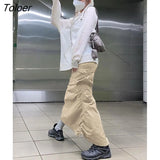 Drawstring Long Skirts for Women Y2k Clothes Summer Fairy Grunge Vintage Cargo Black Maxi Skirt Streetwear