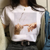 Harajuku Female Tshirt Gothic Flame Heart Print Short Sleeve Tops & Tees Fashion Casual T Shirt Women Clothing T-shirts