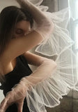 Solid Color Mesh Transparent Over Finger Fashion Gloves 319-0-Outfit