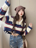 Sweater Women Lazy Wind Autumn New Small Sub-Port Taste High-Waist Short Knitted Long-Sleeved
