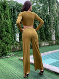 Tied Crop Top and Wide Leg Pants