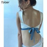 Square Collar Satin Camisole Women Sexy Sleeveless Backless Female Crop Tops Solid Skinny Lace Up Y2k Vest Tops
