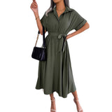 Wind Shooting Summer Casual Loose Solid Color T-Shirt Skirts Women's