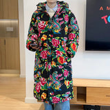 Long Cotton-Padded Coat Coat Northeast Dahua Chinese Style Hanfu Men And Women Loose Warm Cold Hooded Cotton-Padded Jacket Lovers-Outfit