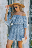 Floral Off-Shoulder Flounce Sleeve