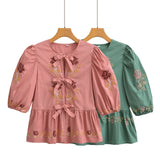 Women's New Embroidered Short-Sleeved Shirt