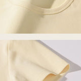 Women's Round Neck Drawstring Bandage Printing Pullover Letter Summer Short Sleeve Graphic T-shirt Casual Clothes Sweet Tops-Outfit