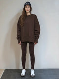 Autumn And Winter Women's Leisure Loose Long-Sleeved Collar Open Fork Tight Trouser Trouser