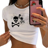 Women Goth Clothes y2k Crop Tops Summer 2024 T shirts Grunge 2000s Trashy Aesthetic Short Sleeve Tees Young Girls Streetwear-Outfit