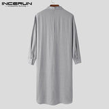 Men Robes Striped Leisure Lapel Long Sleeve Button Comfortable Homewear Nightgown Mens Bathrobes Sleepwear S-5XL